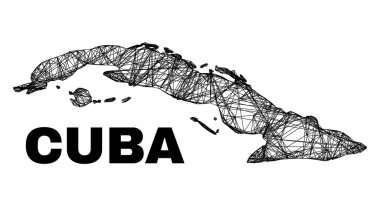 Ağ Düzensiz Ağ Küba Haritası