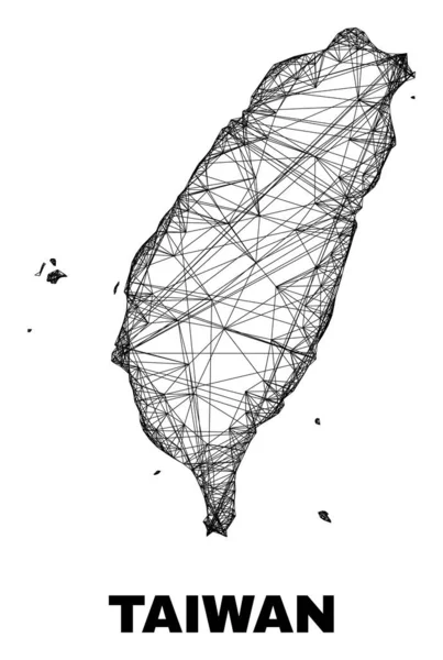 Red de malla irregular Taiwán Mapa — Archivo Imágenes Vectoriales