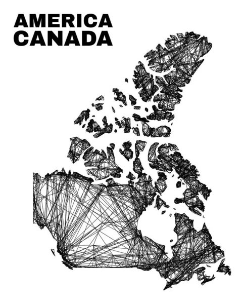 Mapa de Malha irregular linear Canadá V2 — Vetor de Stock