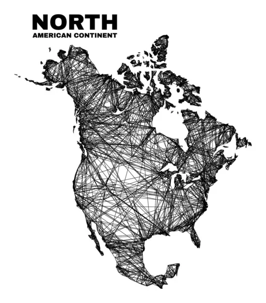 Hatched Irregular Mesh Mapa da América do Norte V2 —  Vetores de Stock