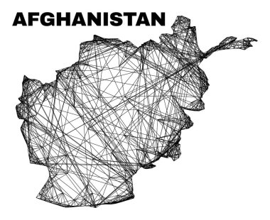 Ağ Düzensiz Afganistan Haritası