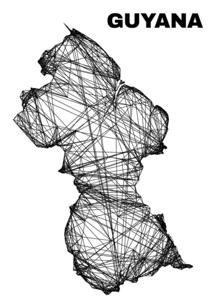 Red de malla irregular Guyana Mapa — Vector de stock