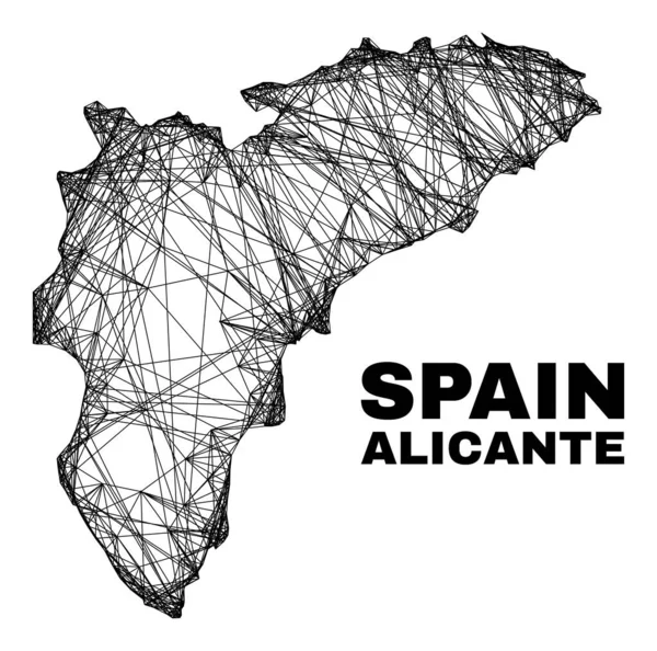 Nätverk Oregelbunden Mesh Alicante Provins Karta — Stock vektor