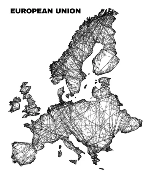 Carte de l'Union européenne à mailles irrégulières hachées — Image vectorielle