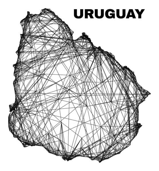 Malla irregular lineal Uruguay Mapa — Vector de stock