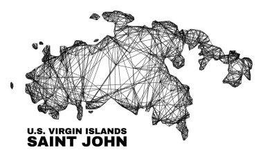 Düzensiz Ağ Saint John Adası Haritası