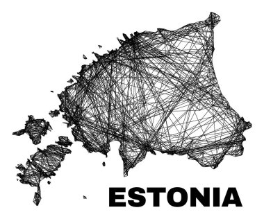 Ağ Düzensiz Ağ Estonya Haritası