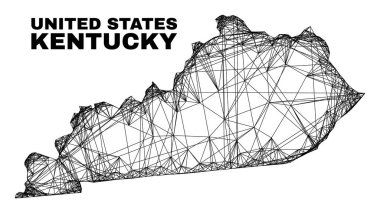 Net Düzensiz Ağ Kentucky Eyalet Haritası