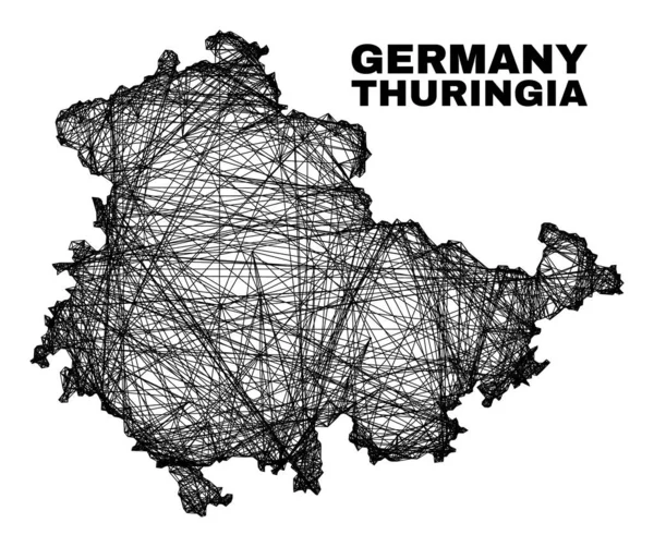 Yumurtadan Düzensiz Ağ Thüringen Ülke Haritası — Stok Vektör