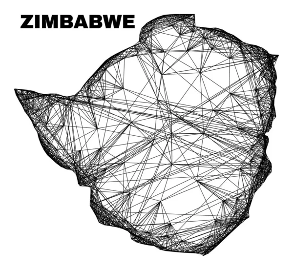 ハッチング不規則なメッシュジンバブエ地図 — ストックベクタ