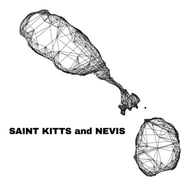 Düzensiz Ağlı Saint Kitts ve Nevis Haritası