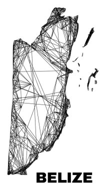 Net Düzensiz Ağ Belize Haritası