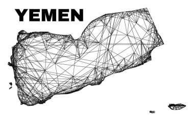 Ağ Düzensiz Ağ Yemen Haritası