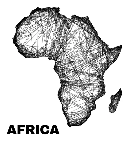 Peta Afrika Mesh Tak Biasa Bersih - Stok Vektor