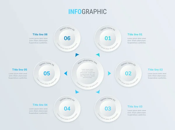 Blauwe Vector Infographics Tijdlijn Ontwerp Template Met Cirkel Elementen Inhoud — Stockvector