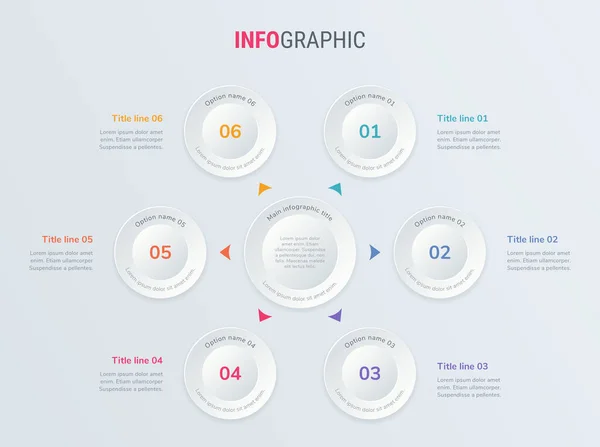 Vector Infographics Tijdlijn Ontwerp Template Met Cirkel Elementen Inhoud Schema — Stockvector