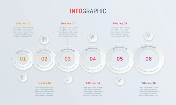 Rode Vector Infographics Tijdlijn Ontwerp Template Met Afgeronde Elementen Inhoud — Stockvector