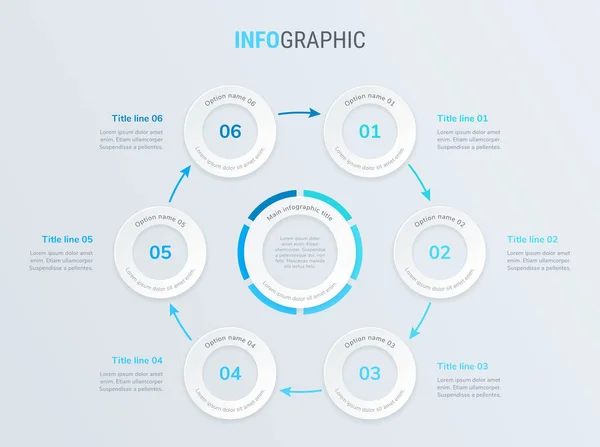 Blaue Zeitachse Infografik Design Vektor Schritte Abgerundetes Workflow Layout Zeitleistenvorlage — Stockvektor