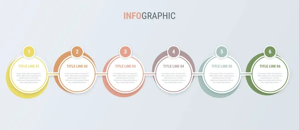 Färgglada Diagram Infografiska Mall Tidslinje Med Alternativ Vintage Färger Rundad — Stock vektor