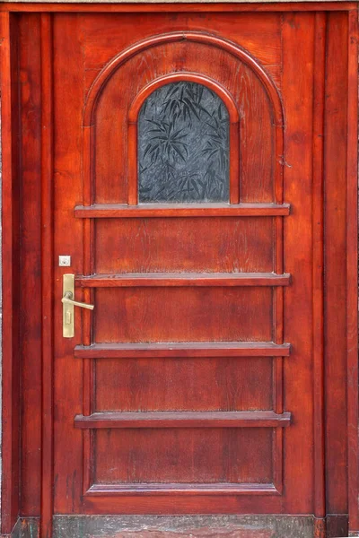 Puerta Jengibre Madera Antigua Con Vidrio — Foto de Stock