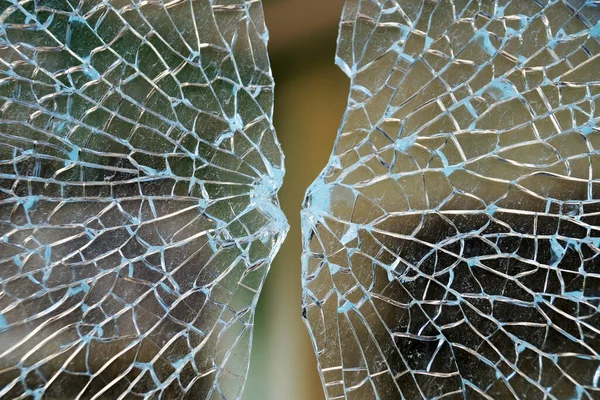 Triplex Glass Broken Small Pieces Close — Stock Photo, Image