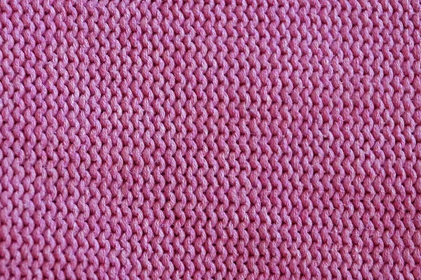 Rosa Slät Stickad Textur För Textil Bakgrund — Stockfoto