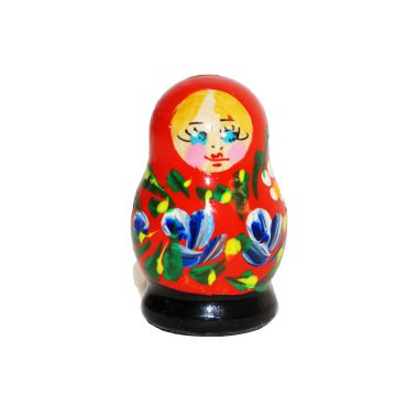 Tahta Rus bebek yuvası, beyaz arka planda izole.
