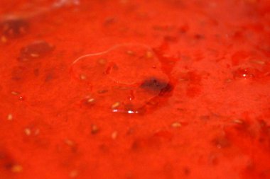 kırmızı ahududu reçeli yemek arkaplanı için yakın plan