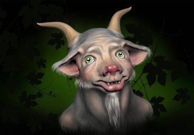 Satyr. Pan. A figure from ancient Greek mythology. Digital illustration. 3 D character. clipart