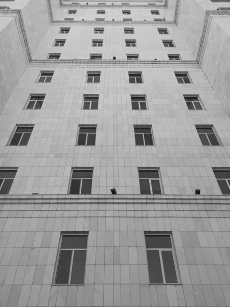 Imagen Blanco Negro Edificio Edificio Fondo Pared Edificio Levanta Edificio —  Fotos de Stock