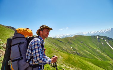 dağ, hiking, üst, birlikte, kadın, çift, aşırı, yürüyüş, 