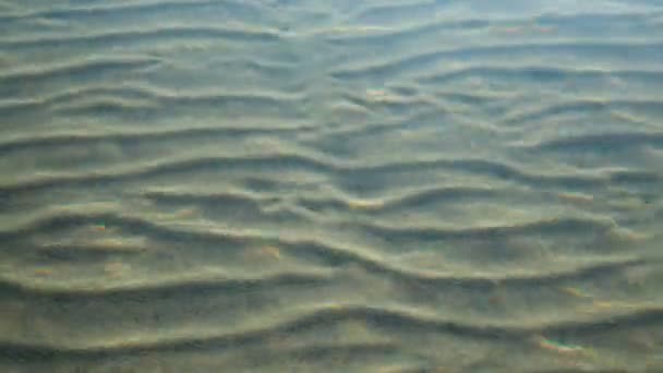 물 아래 완벽 한 모래 언덕 위로 보기. — 비디오