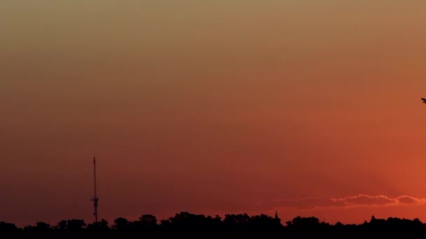 Aircraft at sunset — Stock Video