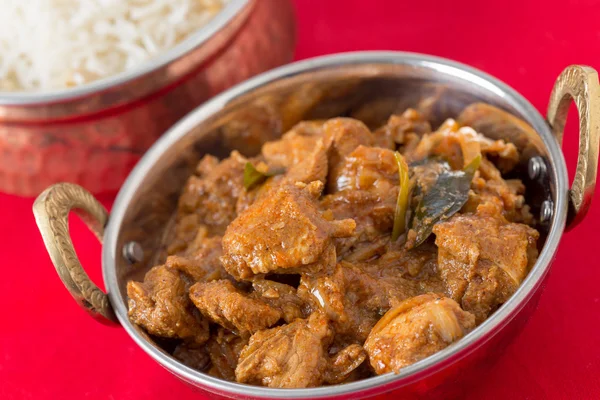 Chicken Malabar curry and rice — Stock Photo, Image