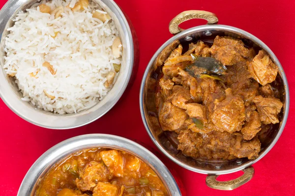 Chicken curries and rice — Stock Photo, Image