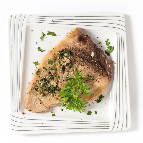 Swordfish steak from above — Stock Photo, Image