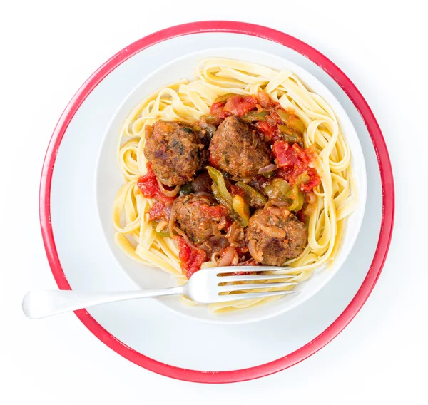 Meatball meal from above — Stock Photo, Image