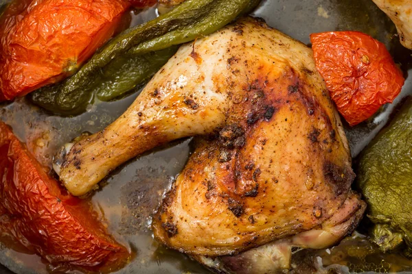 Roast chicken mediterranean style — Stock Photo, Image