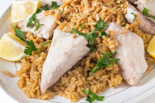 Lebanese fish rice and nuts — Stock Photo, Image