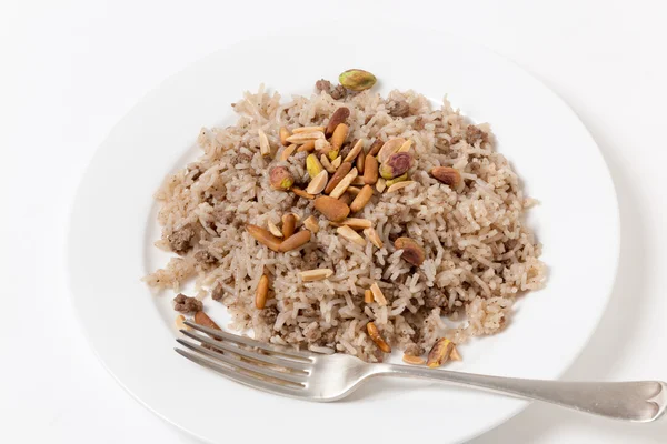 Riz épicé et boeuf haché style libanais — Photo