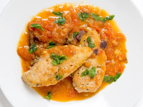 Provencal chicken from above — Stock Photo, Image