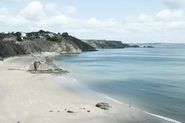 Tenby pláž v Jižním Walesu — Stock fotografie