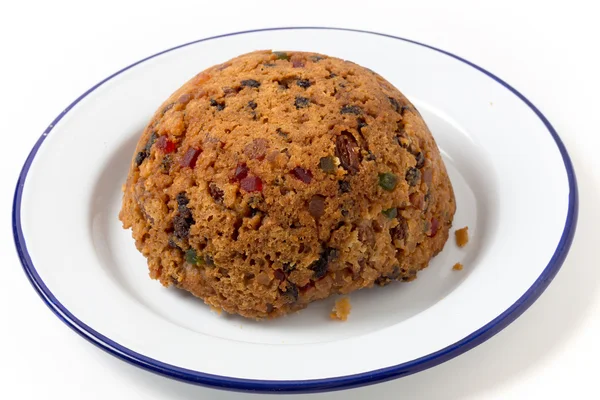 College pudding on a plate — Stock Photo, Image