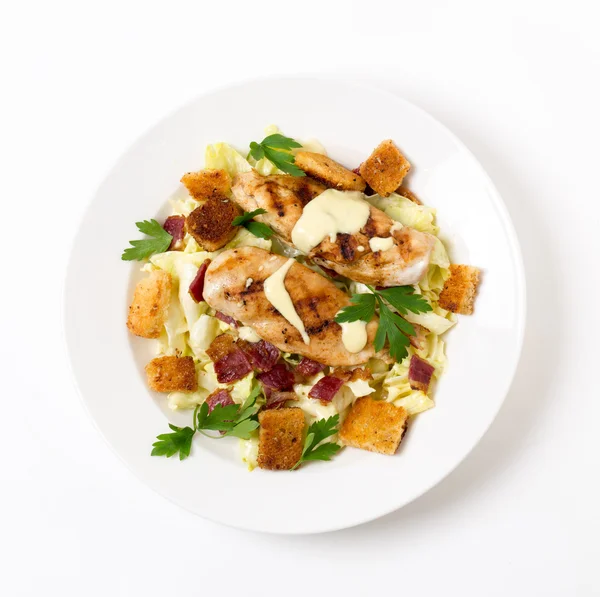 Chicken caesar salad from above — Stock Photo, Image