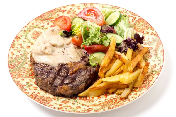 Ribeye biefstuk eten — Stockfoto