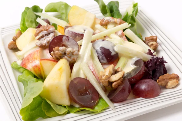 Waldorf salad over white closeup — Stock Photo, Image