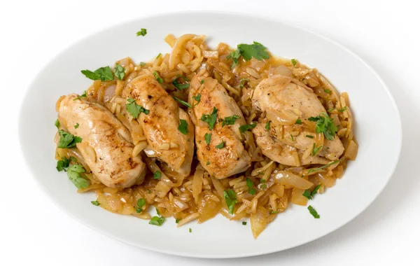 Chicken in almond sauce — Stock Photo, Image