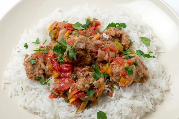 Comida colorida de Smyrna con albóndigas — Foto de Stock