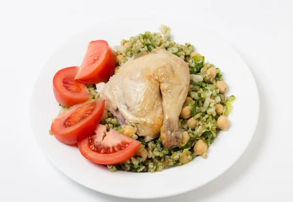 Freekeh chickpea and chicken salad — Stock Photo, Image