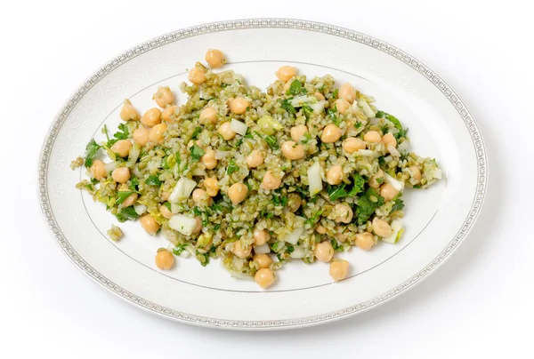 Freekeh chickpea salad from above — Stock Photo, Image